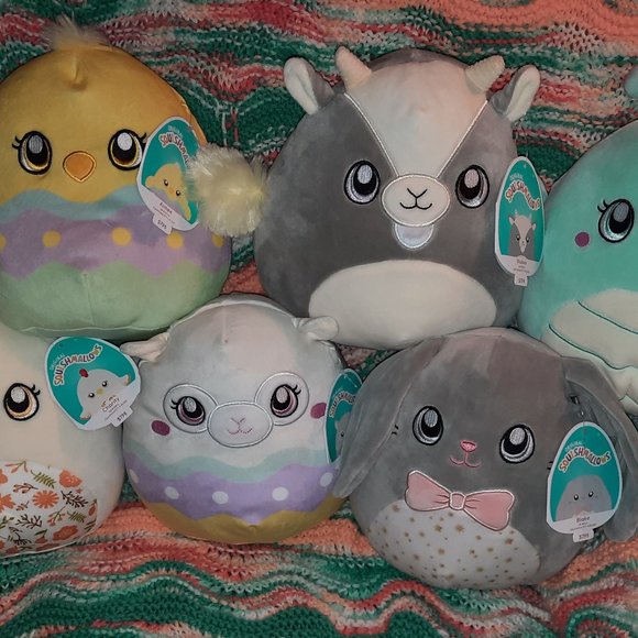 LOT of Squishmallows for Easter Squishmallow, Chick, Hen. Goat, Butterfly, Bunny - Picture 1 of 3